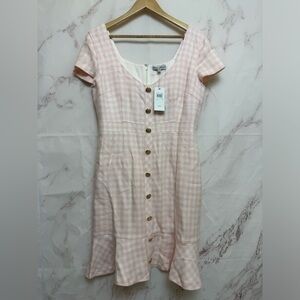 NWT Guess Pink Gingham Luca Mini Dress - JLO Marry Me Collection- D28